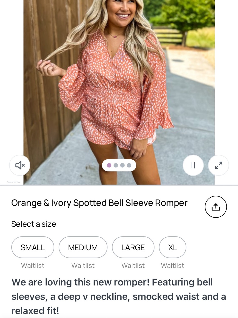 Orange Long Sleeve Blouse